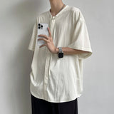 ADVBRIDGE  -  Summer New Pure Cotton Short-sleeved Men's Round Neck Solid Color T Shirts Casual Loose Pullover with Bottoming T-shirt. Q247