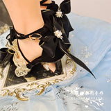 Advbridge Sexy Lady Summer Black Strap Lace Bowknot Victoria Lolita Shoes Gothic Cool Girls Pointed Sandals High Heel Cosplay Lolita Shoes