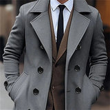 Advbridge Autumn Winter Men's Woolen Coats Business Casual Fashion Double Breasted Long Woolen Trench Male England Style Wool Blends Coat