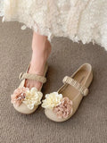 Advbridge French Style Sweet Single Shoes Women Summer Casual New Flat Mary Jane Shoes Female Gentle Late Floral Soft Sole Bean Shoes