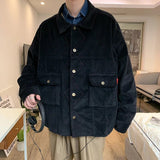 Advbridge  Spring Autumn Corduroy Jackets Men Casual Loose Coats Male Solid Jacket Man