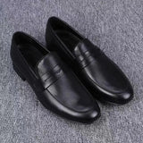 ADVBRIDGE  -  Spring Summer New Fashionable Versatile Slip-On Loafers Men's Leather Shoes Breathable Dad Shoes Rubber Sole Ankle High