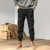 Advbridge Spring and autumn American retro Cargo pants men's bound feet fashion brand loose heavy weight washing large pocket casual pants