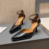 Advbridge New Fashion Square Toe Ladies Thin High Heel Summer Pumps Sexy Strap Design Ladies Sandals Female High Heeled Dress Shoes Party