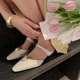 Advbridge Slippers shoes for women korean style genuine leather slip-on summer mules elegant ladies low kitten heel sandals shoes hot