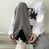 Advbridge Sweatpants Men Straight Harem Pants Zipper Decor Male Korean Loose Casual Pants Spring Streetwear Long Trousers Four Seasons