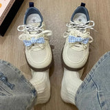 ADVBRIDGE  -  Women's Mesh Casual Shoes Retro Plaid Soft Sole Anti-Slip German Training Shoes Fashion Increase Height Light Casual Shoes Women