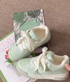 ADVBRIDGE  -  Fresh Women Sneakers Soft Purple Female Students Board Shoes Lace Up Tennis Sport Shoes Lt.Green Latex Insole Quality