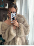 Advbridge Autumn Winter Oversized Loose Casual Luxury Soft Thick Warm Hairy Faux Fox Fur Coat Women Long Sleeve Fluffy Jacket 2024