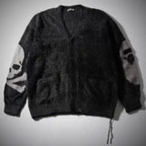 Advbridge Winter High Street Warm Cashmere Jacket Black Skull Print V-neck Ribbon Button Cardigan MMJ Coats Men Women Sweater