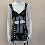 ADVBRIDGE  -  Erotic Underwear Sexy Lingerie Bandage Lace Perspective Mesh Suspender Nightdress Passion Temptation Hot Pajamas + Trousers