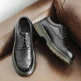 Advbridge 100% Genuine Leather Shoes Men Footwear Man Brogues Autumn Early Winter Cow Leather Mens Casual Shoes Flat Black Yellow KA4812