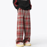 Advbridge Autumn Casual Pants Men Oversized Fashion Retro Plaid Pants Men Streetwear Hip-hop Loose Wide Leg Pants Mens Vintage Trousers