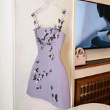 Advbridge Purple Gentle Three-dimensional Butterfly Suspender For Women, A Niche Design High-end Western Style Dress