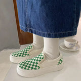ADVBRIDGE  -  Thick-soled Checkered Women's Shoes Casual Slip-on Loafers New Spring Fashionable Rubber Board Shoes For Men Women