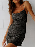 ADVBRIDGE  -  Women Sequin Cami Dress Glitter Sleeveless Shiny Dress Mini Dress Vintage Bodycon Dresses Sexy Lady  Evening Party Casual Dress