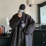 Advbridge  Men's Wide Edition Woolen Coat Casual Loose Long Thick Windbreaker Single Breasted Niche Design Jacket