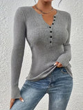 Advbridge Solid Knitted Blouse Women Sexy V-neck Single Breasted Full Sleeve Female Pullovers 2025 Spring Autumn New Lady Fashion Outwears