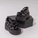 Advbridge Japanese Cosplay Single Shoe Subculture Thick Sole Height Increasing Single Shoe 2024 New Spicy Girl Dark Punk Style Lolit Girls