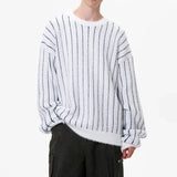 Advbridge Autumn Men's Luxury Striped Knit Pullover Sweater Long Sleeve Casual Streetwear Loose Stylish Leisure Korean Popular Knitwear