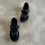 ADVBRIDGE  -  New Grey Women's Flats Casual Velvet Surface Low Top Versatile Casual Shoes French Magic Tape Slip-On Mary Janes Spring Shoes