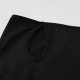 ADVBRIDGE  -  Elegant Black Floral Pattern Irregular Hollow Out Round Neck Open Back Bodycon Women's Dress Party Mesh Summer Tank Dresses