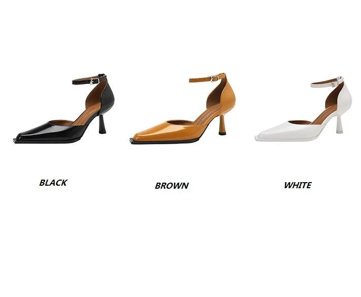 Advbridge New Fashion Square Toe Ladies Thin High Heel Summer Pumps Sexy Strap Design Ladies Sandals Female High Heeled Dress Shoes Party