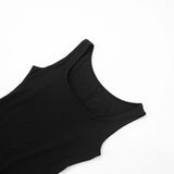ADVBRIDGE  -  Personalized Fashion Irregular Hem U Collar Sleeveless High Waist Slim Fit Mini Tank Dress Summer Women Sexy New Streetwear