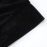 ADVBRIDGE  -  Classics Retro Black Velvet High Collar Tank Dress Womens Elegant Sexy Stylish Bodycon Flying Sleeves High-waisted Vestidos
