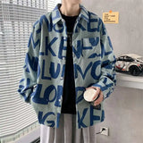 Advbridge Long Sleeved Shirt Men's and Women's Trendy Brand Loose American Retro High Street Full Print Trendy Shirt Trend