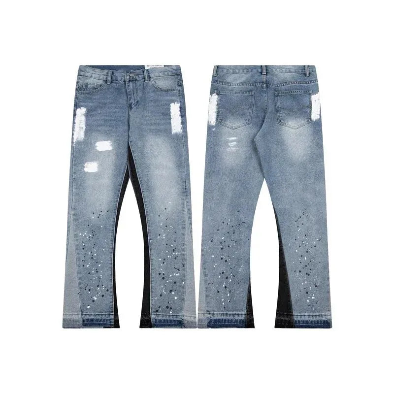 Advbridge Y2K Hip Hop Harajuku Retro Sakura Embroidered High Quality Jeans Streetwear Hip Hop Goth Men's and Women's Wide Leg Jeans