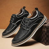 ADVBRIDGE  -  Men's Business Leather Shoes Breathable Non Slip Outdoor Men's Casual Leather Shoes Driving Shoes
