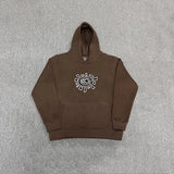 Advbridge Printed sun roll velvet hooded sweatshirt street round neck sports couple fashion retro loose casual suit trendy brand hot sale