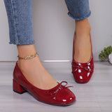 Advbridge 2024 New Women Pumps Platform Round Toe Heels Women Bow-knot Sweet Ballet Shoes Office Woman Mary Jane Shoes Zapatos De Mujer