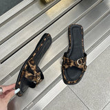 ADVBRIDGE  -  Summer New Brand Women Slipper Fashion Slipper Leopard Print Flip Flops Flat Heel Outdoor Dress Vaction Casual Flip Flops