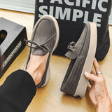 ADVBRIDGE  -  Autumn New Style Suede Casual Shallow Mouth Single Shoes for Men Fashion Trendy Slip on Comfortable Lace Up Chunky Sneakers