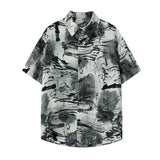 ADVBRIDGE  -  Trendy Men's Tie-Dye Short Sleeve Shirt - Breathable Casual Summer Top Streetwear Fashion Hawaiian Shirt for Man M-XXXXXL