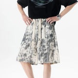 ADVBRIDGE  -  Boho Tie-Dye Plus Size Shorts for Men- Stretchy High Waist Summer Casual Pants with Pockets, Lightweight & Breathable