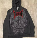 Advbridge Harajuku Gothic Bat Graphic Print Oversized Streetwear American Hoodie Y2K Clothes Mens Womens Black Hoodie Sweatshirt Clothes