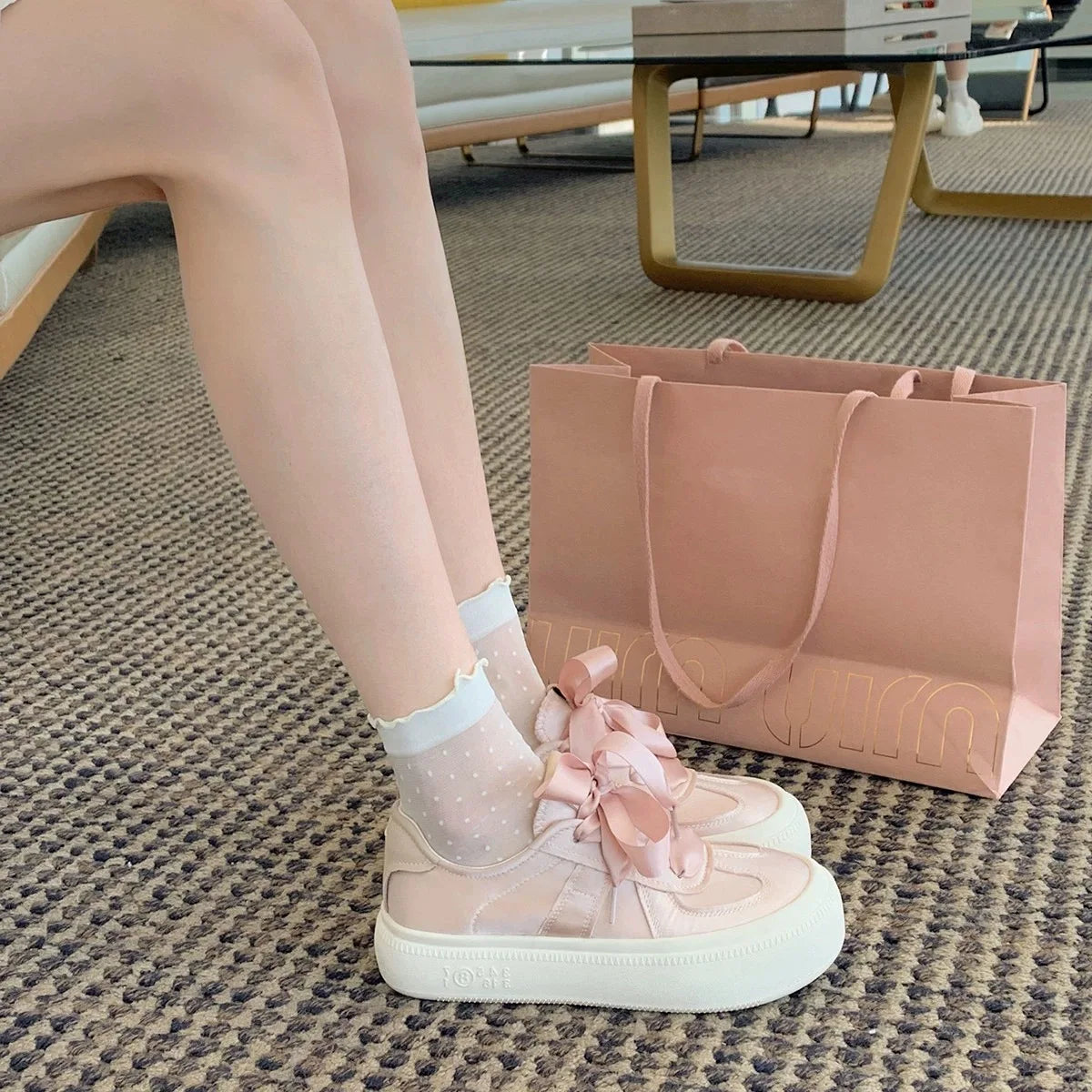 Advbridge version ~ Girls wear increased thick soled small white shoes women's summer new style splicing silk lace casual board