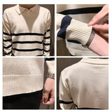 Advbridge Striped Knitted Sweater Men Women Vintage Loose Sweaters Harajuku Warm Autumn Jumper Pullover Casual Sweaters F117