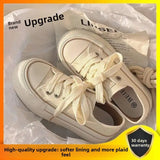 ADVBRIDGE  -  Women's Thick Bottom Canvas Shoes Summer Thin Style Versatile Design Rubber Sole Pure Color Adult Unisex Fashionable Board Shoes