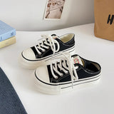ADVBRIDGE  -  Girls white Light brown SneakersDesigner Canvas Shoes Women Low Top Sneakers Wide Toe Lace Up Trainers Shoes  Comfortable