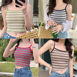 Advbridge  -  4Colors korean style camisole women Sexy Style Bra tank top female summer Striped sleeveless Slim crop tops womens (X2655)