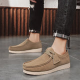 ADVBRIDGE  -  Fashion Suede Loafers Shoes For Men Grey Casual Shoes Men Platform Slip-on Men's Driving Shoes Lightweight Versatile Mens Shoes