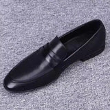 ADVBRIDGE  -  Spring Summer New Fashionable Versatile Slip-On Loafers Men's Leather Shoes Breathable Dad Shoes Rubber Sole Ankle High