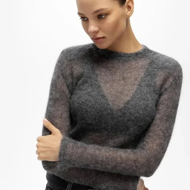 Advbridge aspen outfit winter Boss Mode See Through Knitted Sweater