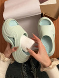 ADVBRIDGE  -  Summer Refreshing Sea Salt Simple Slipper Women Fashion Outwear New Shoes Female Increase Platform Beach Flip-flops Lady