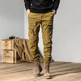 Advbridge Spring and autumn American retro Cargo pants men's bound feet fashion brand loose heavy weight washing large pocket casual pants