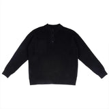 Advbridge Men's Korean Popular Knit Henry Collar Slim Pullover Sweater Long Sleeve Patchwork Button-down Leisure Retro Knitwear M-3XL